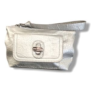 Dana Buchman Silver Faux Leather Wristlet